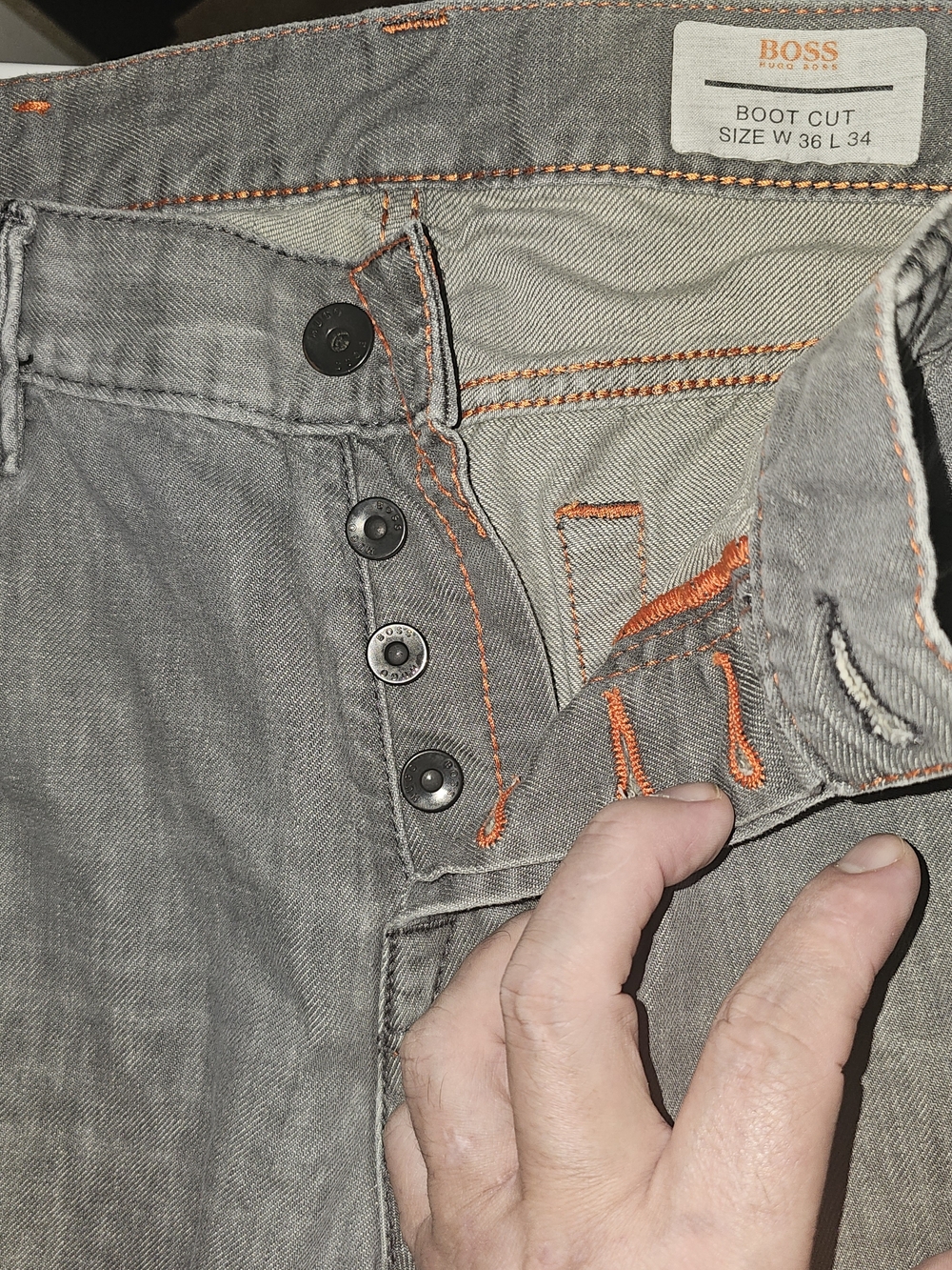 BOSS Grey Boot Cut Men’s Jeans - W36 L34